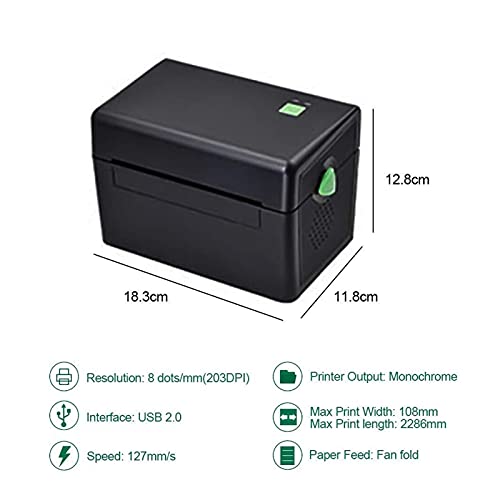 Image of Label Barcode Printer Thermal Label Printer 4 Inch 22mm to 118mm Bar Code Printer USB Port