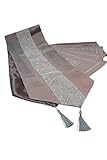  Set de table et chemin de table pour table et salle à manger avec velours et diamants gris (pack de 1 jeu)