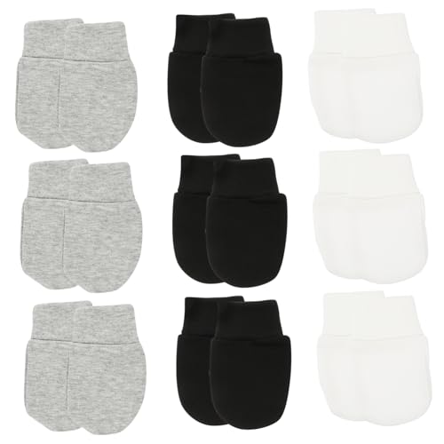 Veemoon Infant Mittens 9 Pack Unisex Newborn Gloves Soft Cotton Mittens No Scratch Protection