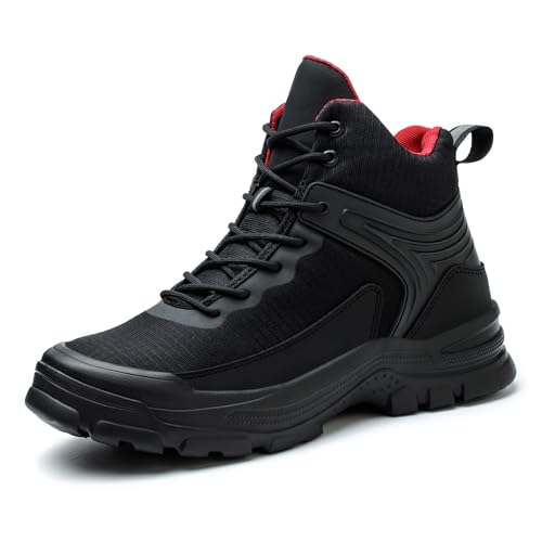 Stillithou Lightweight Breathable Steel Toe Cap Boots, Puncture Proof Safety Boots for Men & Women, Fashionable Safety Trainers, Ideal for Daily Industrial Work, Black