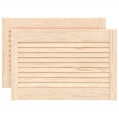 Bussandri Exclusive - Lamellentüren 2 Stk. Massivholz Kiefer 39,5x59,4 cm