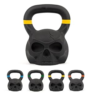 Phoenix Fitness Skull Kettlebell – Heavy Cast Iron Weight for Fitness and Strength Training, Bodybuilding, Muscle and Cardio – Professional Workout Equipment for Home and Gym – 12kg, 16kg, 20kg, 24kg