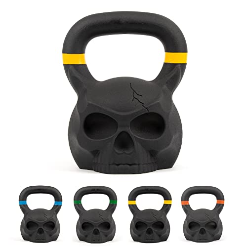 Phoenix Fitness Skull Kettlebell - Heavy Cast Iron Weight for Fitness and Strength Training, Bodybuilding, Muscle and Cardio - Professional Workout Equipment for Home and Gym - 12kg, 16kg, 20kg, 24kg