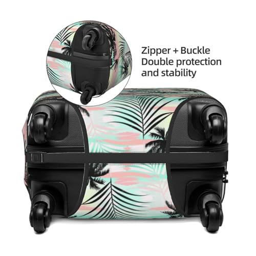 Tropical Summer Palm For Travel Luggage Cover Suitcase Protector Fits 18-32 Inch Travel Luggage Protector Elastic Luggage Anti-Scratch Suitcase Cover2