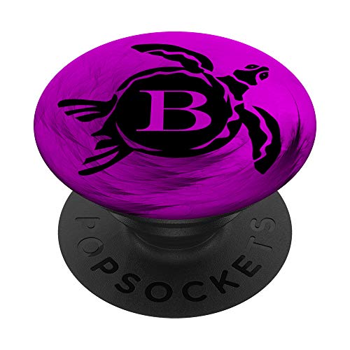 Manopola pop-up per telefono, tartaruga marina girly design carino rosa lettera B PopSockets PopGrip Intercambiabile