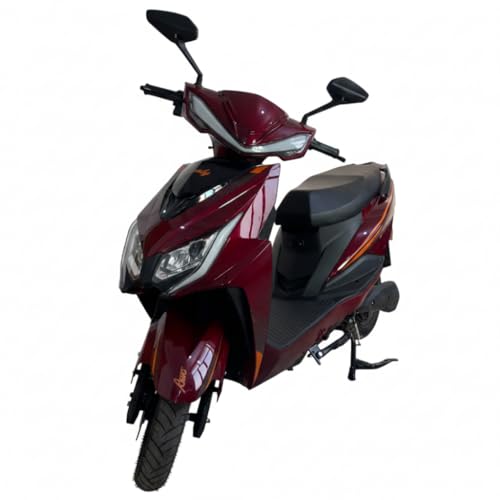 Image of AMO Electric Scooter Jaunty L Double Light Lead Acid Low Speed -25kmph Range - 65 Km Non RTO in Red with Portable Charger Ex-Showroom