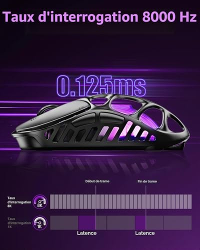 GravaStar Mercury X Pro Souris Gaming sans Fil 49g Ultra Légère 8K – vue 2