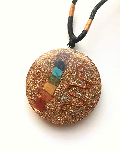 Ezina Designs - Metatron Orgonite Mixed Chakra Orgone Pendant with Adjustable Cord (Caduceus Chakra)