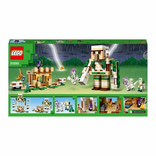 Image of LEGO 21250 Minecraft Iron Golem Fortress, Castle Architectural Blocks Toy That Turns Into A Large Figure, With 7 Minifigures Such As 2 Knights, Iron Golem And Creeper, Gift Idea For Children, 868 Pcs