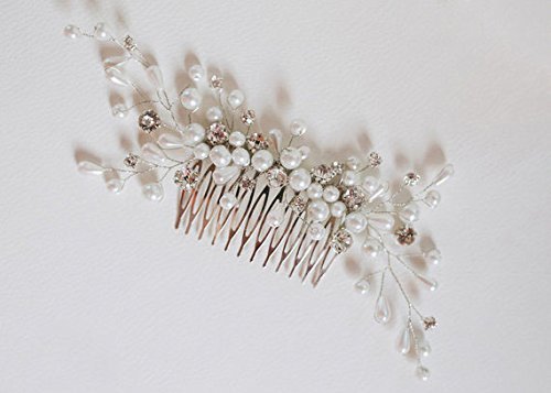 Aukmla Copricapo nuziale di strass, fermaglio per