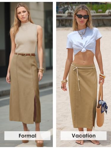 EXLURA Women's Linen Midi Skirt - $9.99 with Code FKCVIX9Y - Image 4