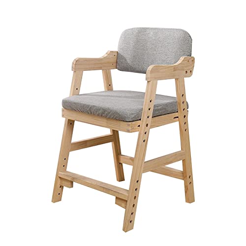 学習椅子 イス 子ども用 勉強椅子高さ調整 椅子多機能、高さ調節可能木製 キッズチェア 学習椅子 成長に合わせて高さ調節 (ライトグレー,アップグレード)