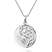AeraVida Yin Yang Balance Flower of Life .925 Sterling Silver Necklace