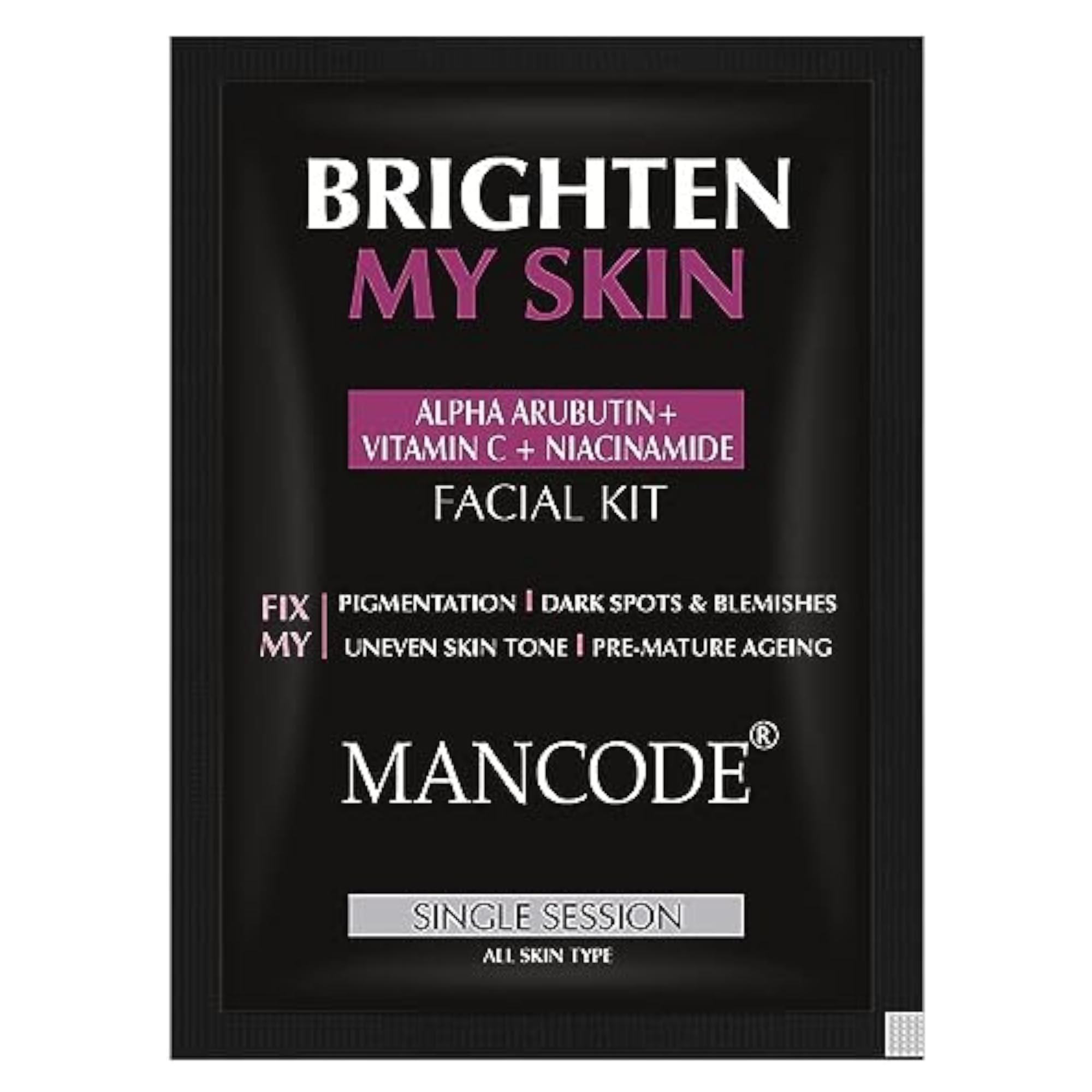 Mancode Brighten My Skin Facial Kit for Men, 58 g, Glowing Skin