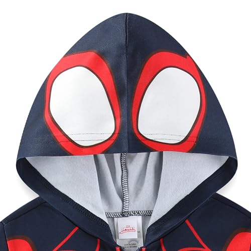 Marvel Spidey and His Amazing Friends Miles Morales Boys Full Zip Up Hoodie for Toddler and Big Kids2