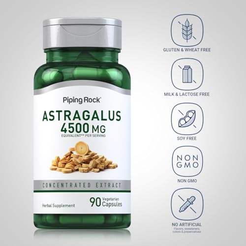 Piping Rock Astragalus Root Extract Capsules | 4500mg | 90 Count | Vegetarian, Non-GMO, Gluten Free Supplement - Image 4