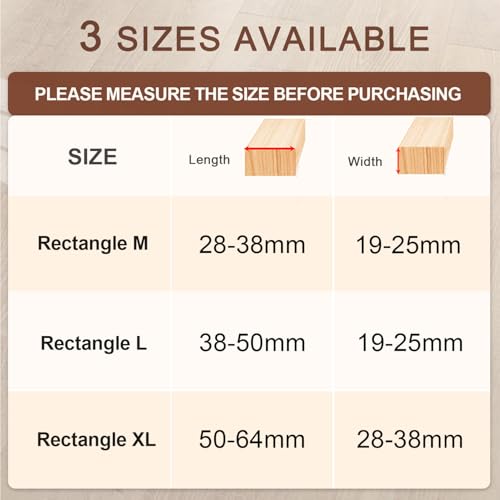 Chair Leg Floor Protectors Rectangle, 16Pcs Silicone Felt Furniture Leg Pads Caps Covers for Hardwood Floors,No Noise and No Scratches(Fit Length:28-38mm,Width:19-25mm) - Image 3