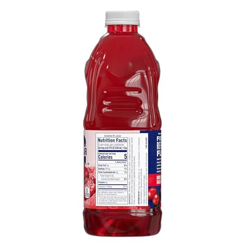 Ocean Spray® ZERO Sugar Cranberry Juice Drink, Cranberry Juice Drink Sweetened with Stevia, 64 Fl Oz Bottle