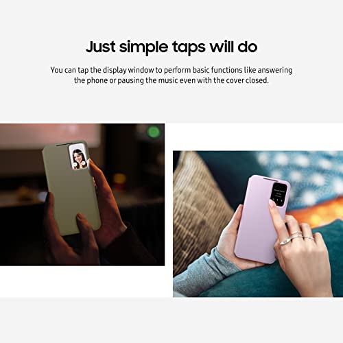 Image of SAMSUNG Galaxy S23+ S-View Wallet Phone Case, Protective Cover w /Card Holder Slot, Finger Tap Clear Window, US Version, EF-ZS916CUEGUS, Cream