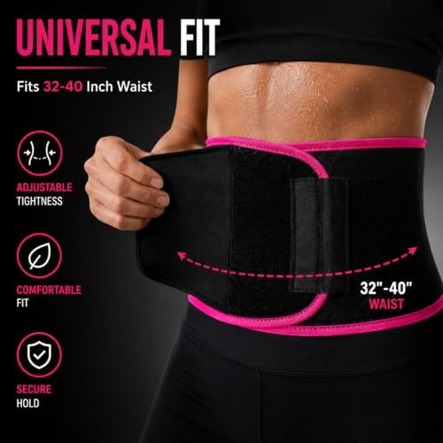 Image of Waist Trimmer Belt for Women & Men (28-40 Inch) - Lightweight Breathable Sweat Belt for Workout, Gym, Tummy Support | Not Neoprene | Adjustable Fit | Summer Friendly