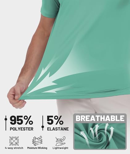 Image of ZITY Golf Shirts for Men Short Sleeve Moisture Wicking Solid Performance Designed Print Collared Casual Polo Shirt