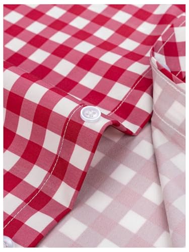 Men's Plaid Dress Shirts Checkered Long Sleeve Business Casual Button Down Shirts4