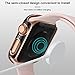Charlam Compatible with Apple Watch Case 44mm SE Series 6 5 4 with Tempered Glass Screen Protector, 2 Pack Classy Slim Overall Guard Case Cover, Rose Gold Edge Black & Rose Gold Edge White Bumper
