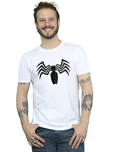 Image of Marvel Men's Venom Spider Logo Emblem T-Shirt White XXXXX-Large