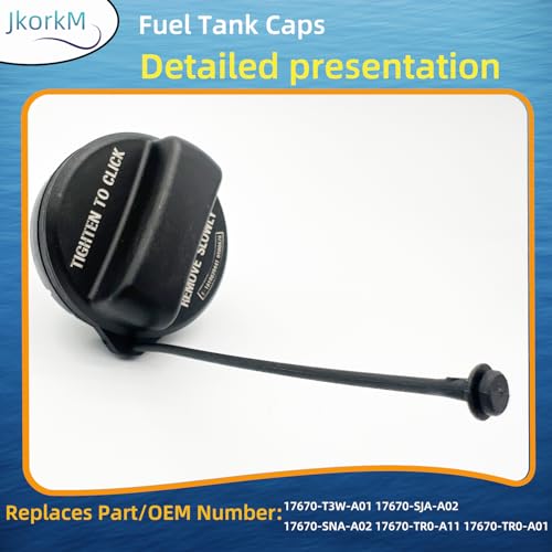 Image of 17670-T3W-A01 Gas Cap, Fuel Cap Compatible For Honda 2008-2017 Accord 2006-2015 Civic 2010-2015 Crosstour 2007-2016 CR-V 2016-2018 HR-V 2010-2014 Insight 2011-2017 Odyssey, OEM 17670T3WA01