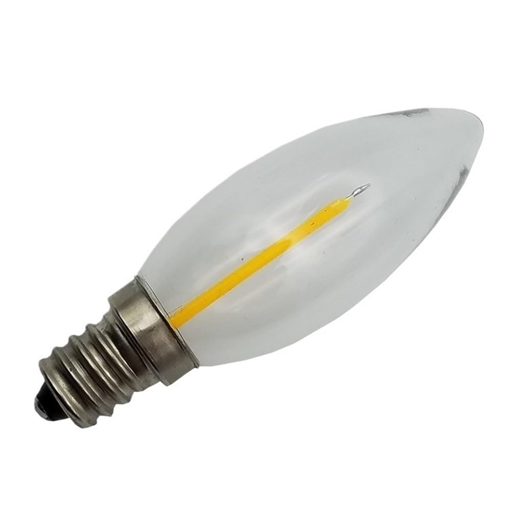 fengyan Casa bombillas, Paquete de 50 bombillas LED tipo vela, CA 220 V, 0,7 W, C25, E12/E14, luces de cristal de fresa, lámparas decorativas navideñas. Familiar Lámpara(2700K warm white,220V E14)