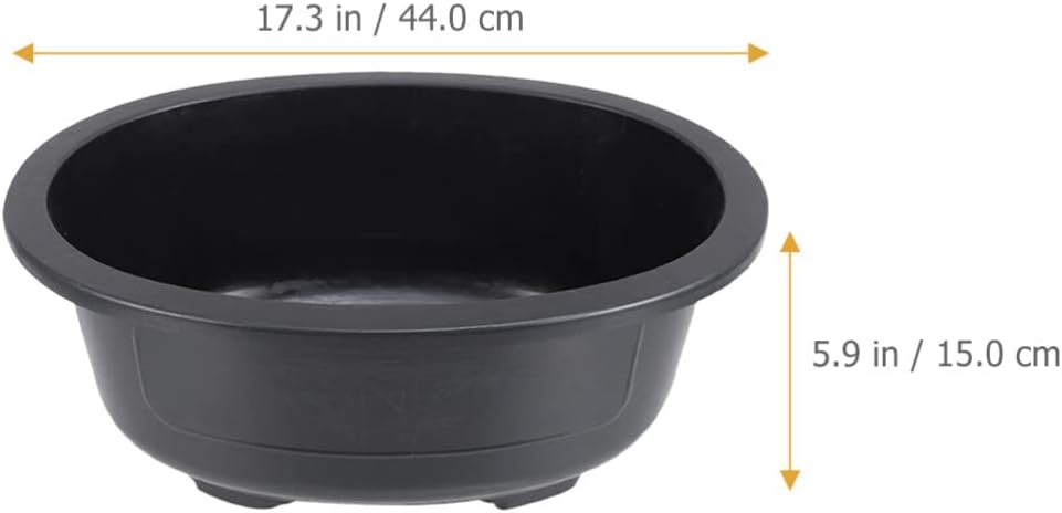 Homoyoyo 2PCS Bonsai Training Pots: 17 inch Large Bonsai Pot Oval Planter with Drainage Hole - Plastic Plants Growing for Nursery, Garden, Balcony