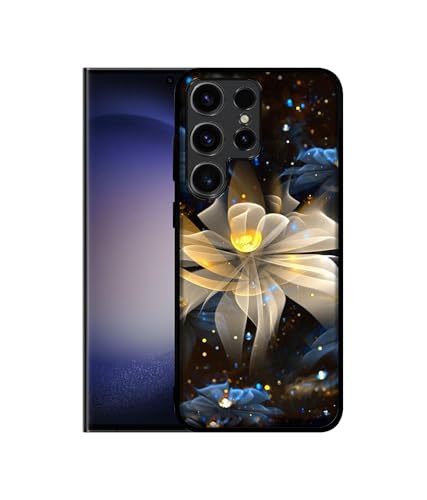 Image of Art Flower Design Premium 2D Printed Metal Back Case Cover for Samsung Galaxy S23 Ultra 5G
