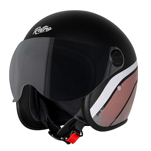 Image of Steelbird SBH-54 Retro Rustic ISI Certified Open Face Helmet for Women and Men Motorbike Helmet