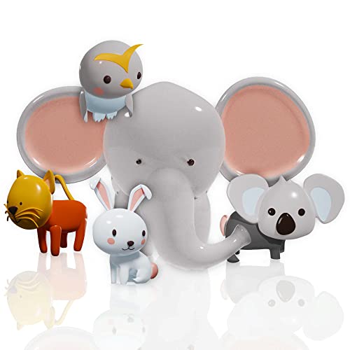 Image of Mold Free Bath Toys for Babies and Toddlers, Animal No Hole Bath Toys, No Mold for Tub,Beach,Pool, BPA-Free, Dishwasher-Safe, Infant Bath Toys No Holes 0 1 3 6 12 18 Months