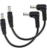 汎用ACアダプター用出力DCプラグ変換アダプター (オスI型⇒L型変換, 2点セット)