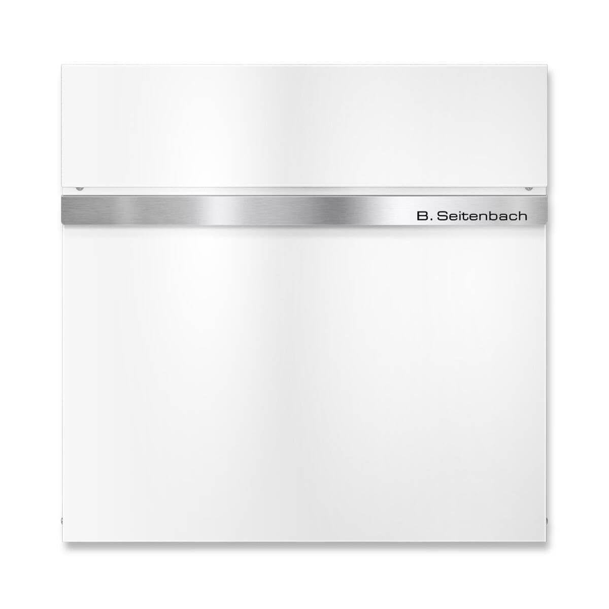 Metzler Cassetta delle lettere con scomparto per giornali, colore bianco – Personalizzabile con acciaio inox V2A targhetta con nome – verniciatura a polvere in RAL 9016 bianco traffico – Cassetta