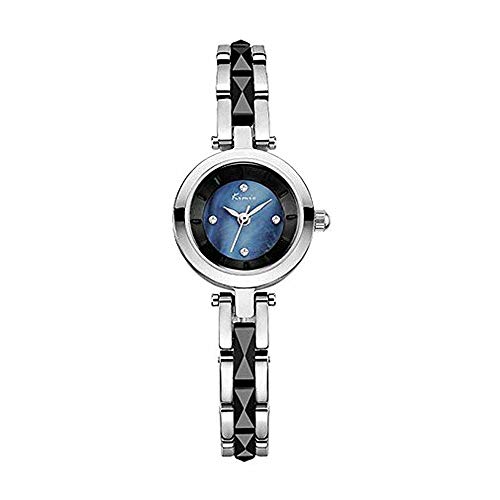 TIDOO Original Kimio Bracelet Watches for Lady Fashion Dress Silver Charming Chain Style Jewelry Quartz Women Watch(Black)