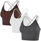 ➤Urban Sport BH Damen --- Xnova Multipack BH Set mit doppeltem Kreuzriemen-Design auf der Rückseite, nahtlosem Rundhalsausschnitt, breitem Gummiband unten und herausnehmbaren Polstern für maximale Bewegungsfreiheit. Der einfache einfarbige BH ist eine gute Wahl für die meisten Frauen und Mädchen im Teenageralter.