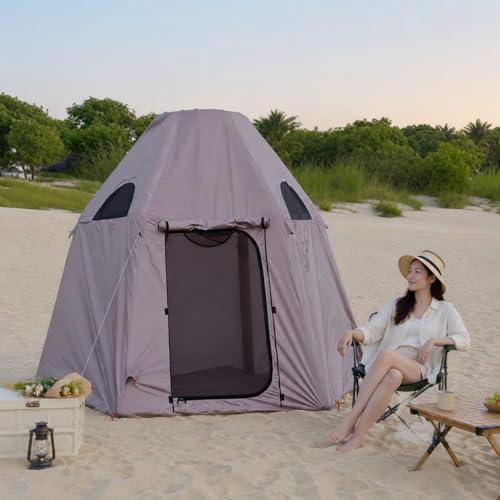 Carpa inflable de tela Oxford caqui para 3-6 personas miniatura 4