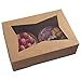 ONE MORE [25pcs] 8inch Cookie Boxes with Window Lid,Brown Kraft Cardboard Pops Treat Gift Bakery Box for Muffins and Pastry,Dessert Donut Decorated Packaging in Bulk 8