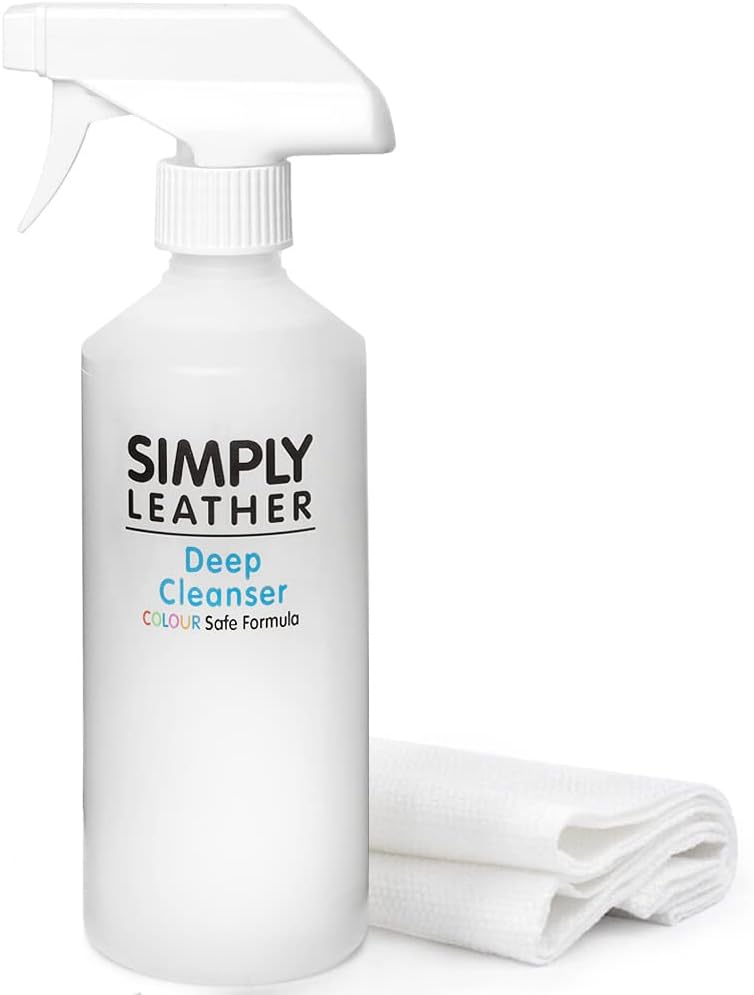 Simply Leather Deep Cleaner Natural Cleaning Spray Rejuvenate Leather Furniture, Sofas, Car Seats Bags Jackets Applicator Included (500ml)