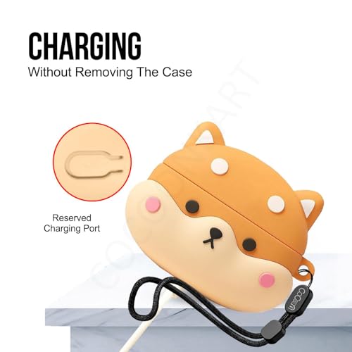 Image of Soft Silicone Case Cover Compatible for OnePlus Buds 4 (Shiba, Lanyard)