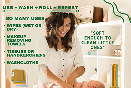 Image of Reusable Paper Towels Washable Roll 29 Pack 12x11in, Reusable Baby Wipes, Washable Paper Towels Cloth, Paperless Paper Towels, Eco Friendly Paper Towels, Cloth Paper Towels, Reusable Napkins