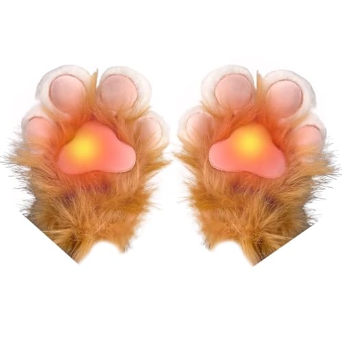 Guantes de pata de gato peludos y cálidos de felpa para invierno