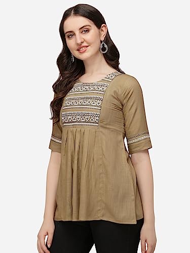 Image of Riva Enterprise Rayon Fabric with Embroidery Stitched Top