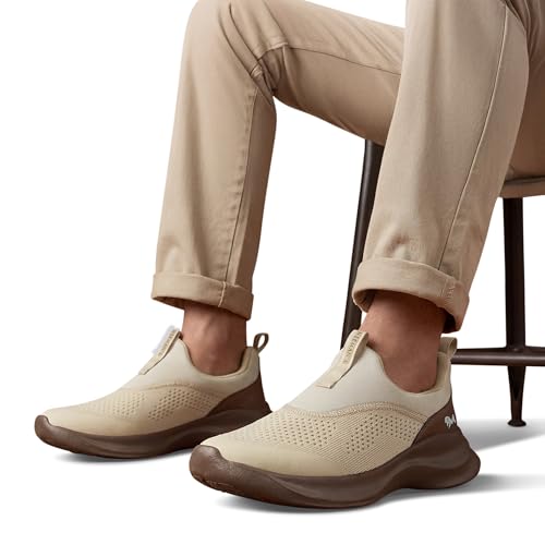 Image of Neeman's Mono Curve Men Slip On Shoes | Breathable Stretch Knit Casual Sneakers | Lightweight EVA Pebble Grip Sole | Foam Cushioned Footbed | Comfortable Everyday Walking Shoes