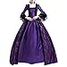 FafSgwq Robe De Bal Médiévale Renaissance à Manches Longues Et à Manches Longues En Forme De Cloche Violet XXL
