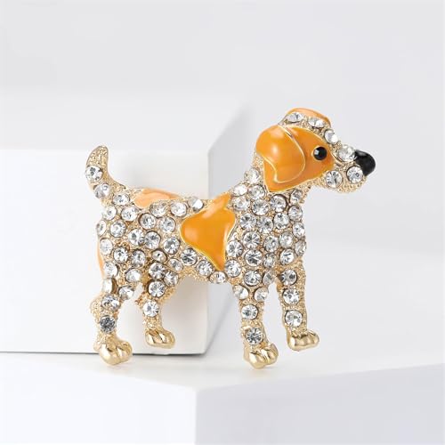 Image of Cute Dog Rhinestones Cartoon Animal Brooch Lapel Pins Badge Brooches for Women Girls Suit Desses Clothing Backpacks Bags Hats Accessory Fashion Jewelry