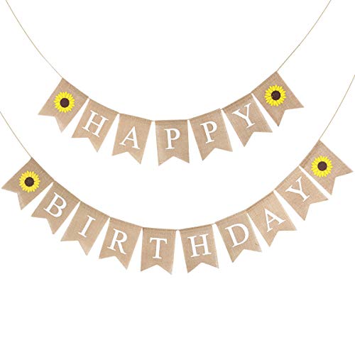 BESTOYARD Birthday Bunting Banner Decorative Burlap Banner Linen Swallowtail Pull Flag Party Supplie - //coolthings.us