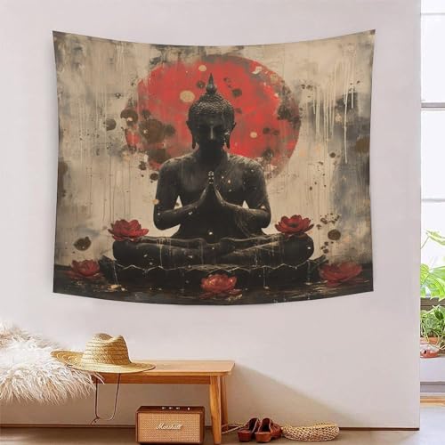 Tapisserie murale Bouddha 3D pour habiller un grand mur vide et créer une ambiance